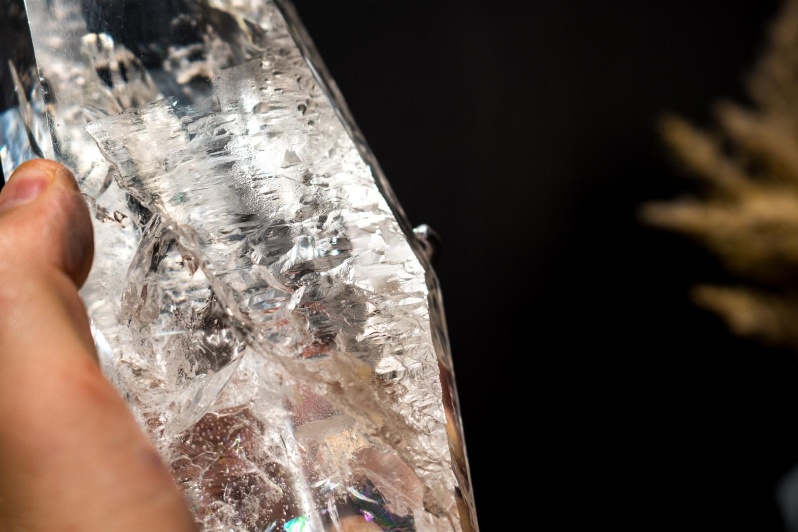 Verdadera Punta de Cuarzo Lemuriano de Diamantina con Claridad Óptica, Obelisco de Cristal en venta 14