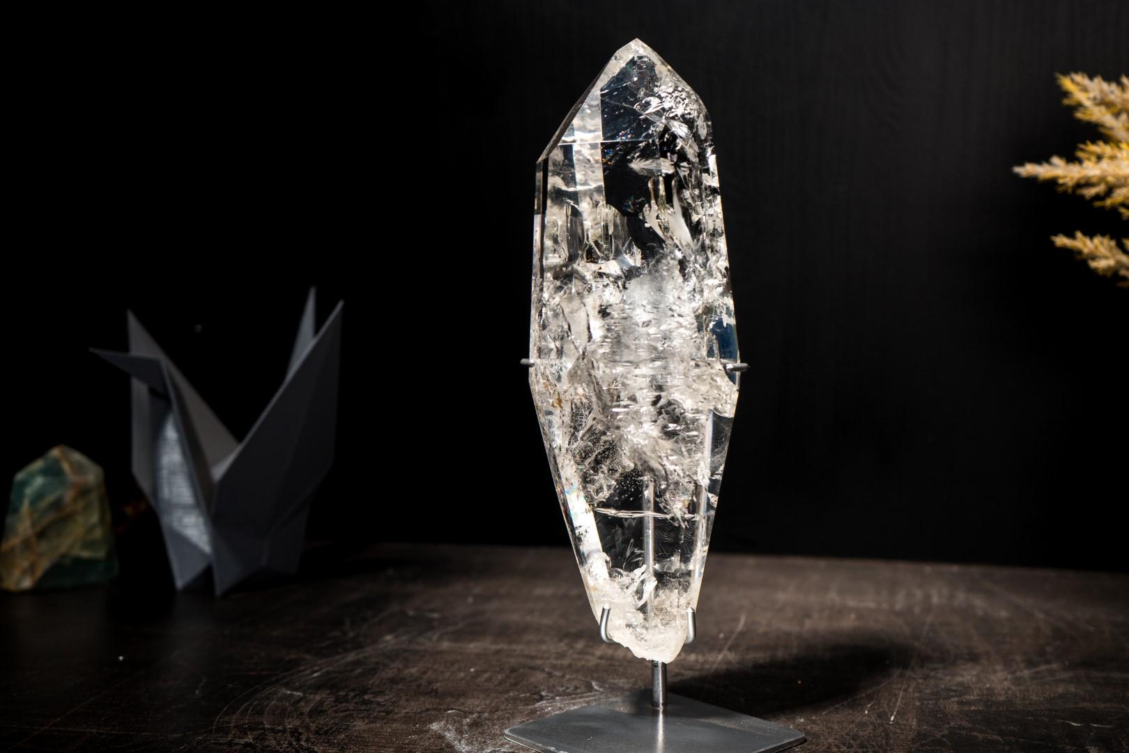 Verdadera Punta de Cuarzo Lemuriano de Diamantina con Claridad Óptica, Obelisco de Cristal en venta 1