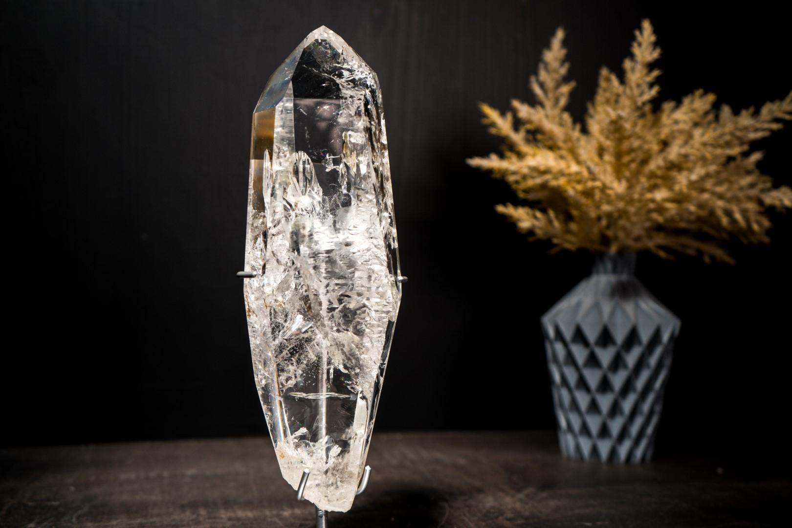 Verdadera Punta de Cuarzo Lemuriano de Diamantina con Claridad Óptica, Obelisco de Cristal en venta 2