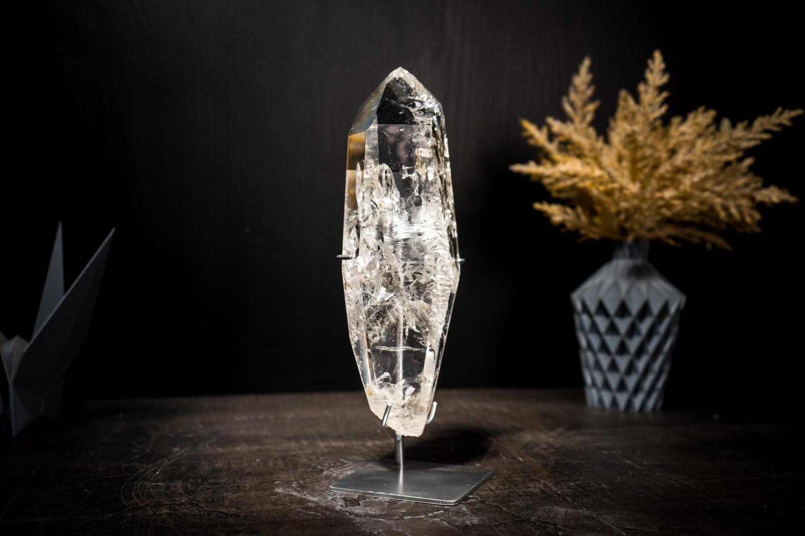 Verdadera Punta de Cuarzo Lemuriano de Diamantina con Claridad Óptica, Obelisco de Cristal en venta 3