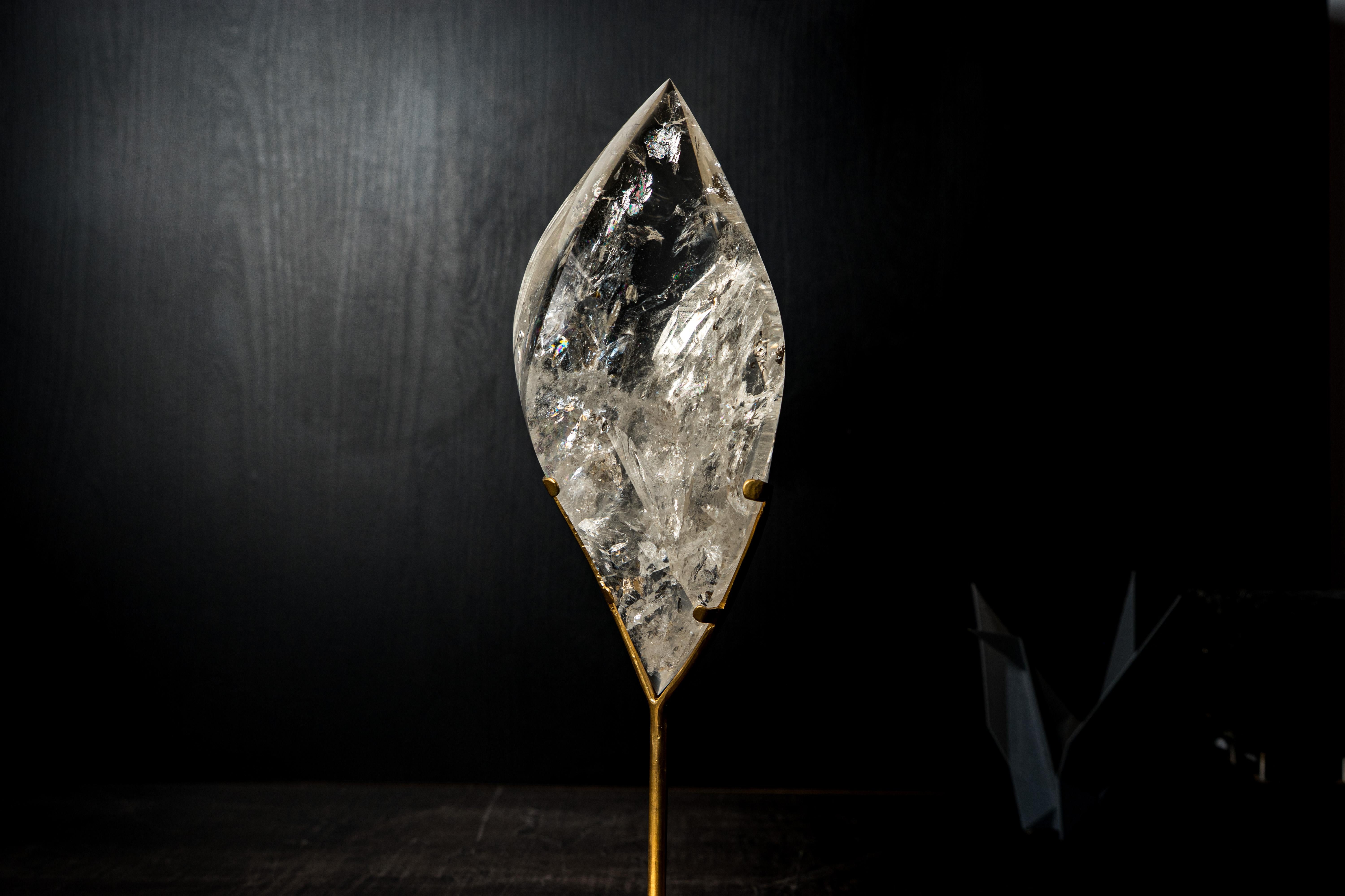 XXI secolo e contemporaneo High-Grade Water-Clear Quartz Flame Sculpture in vendita