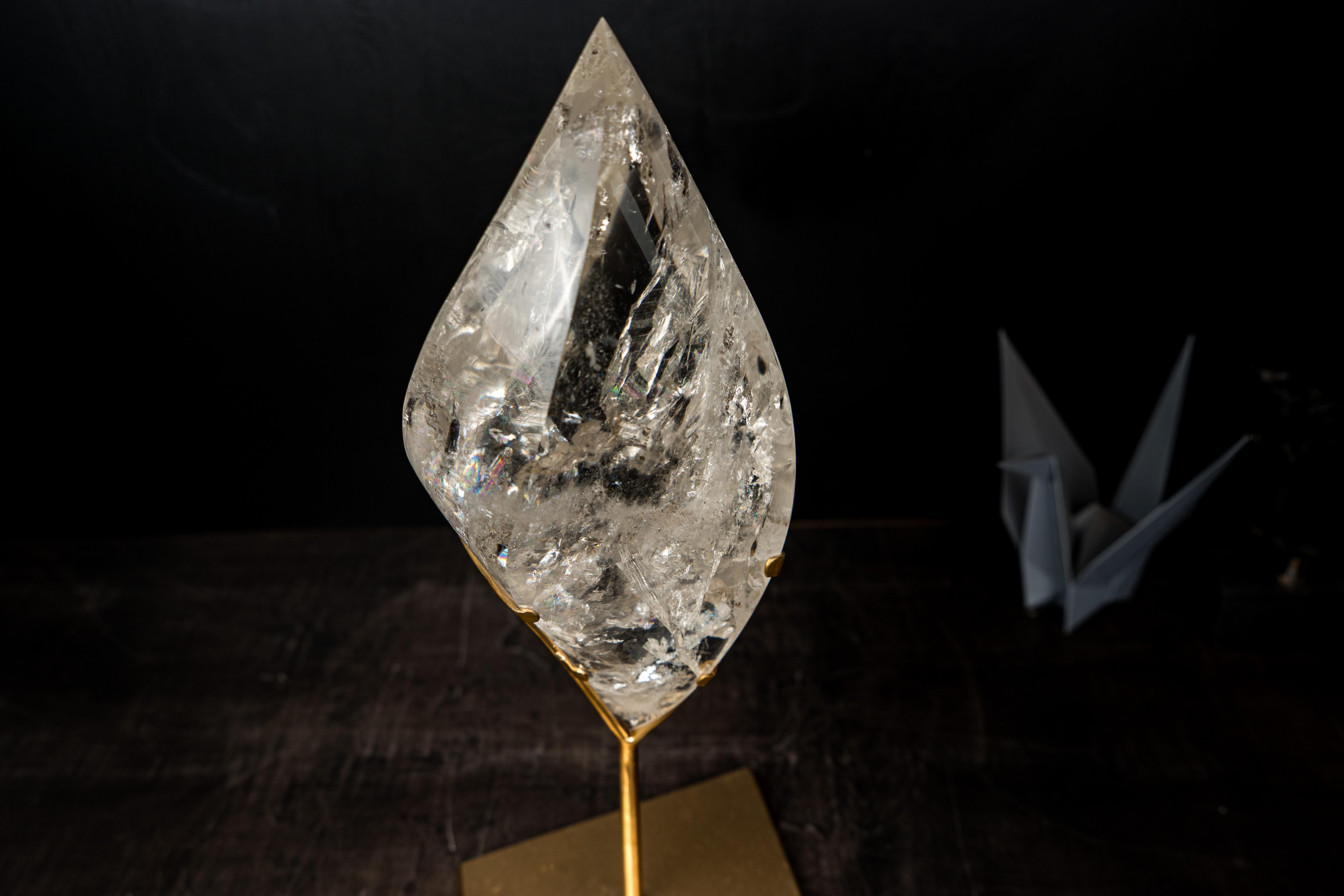High-Grade Water-Clear Quartz Flame Sculpture in vendita 3