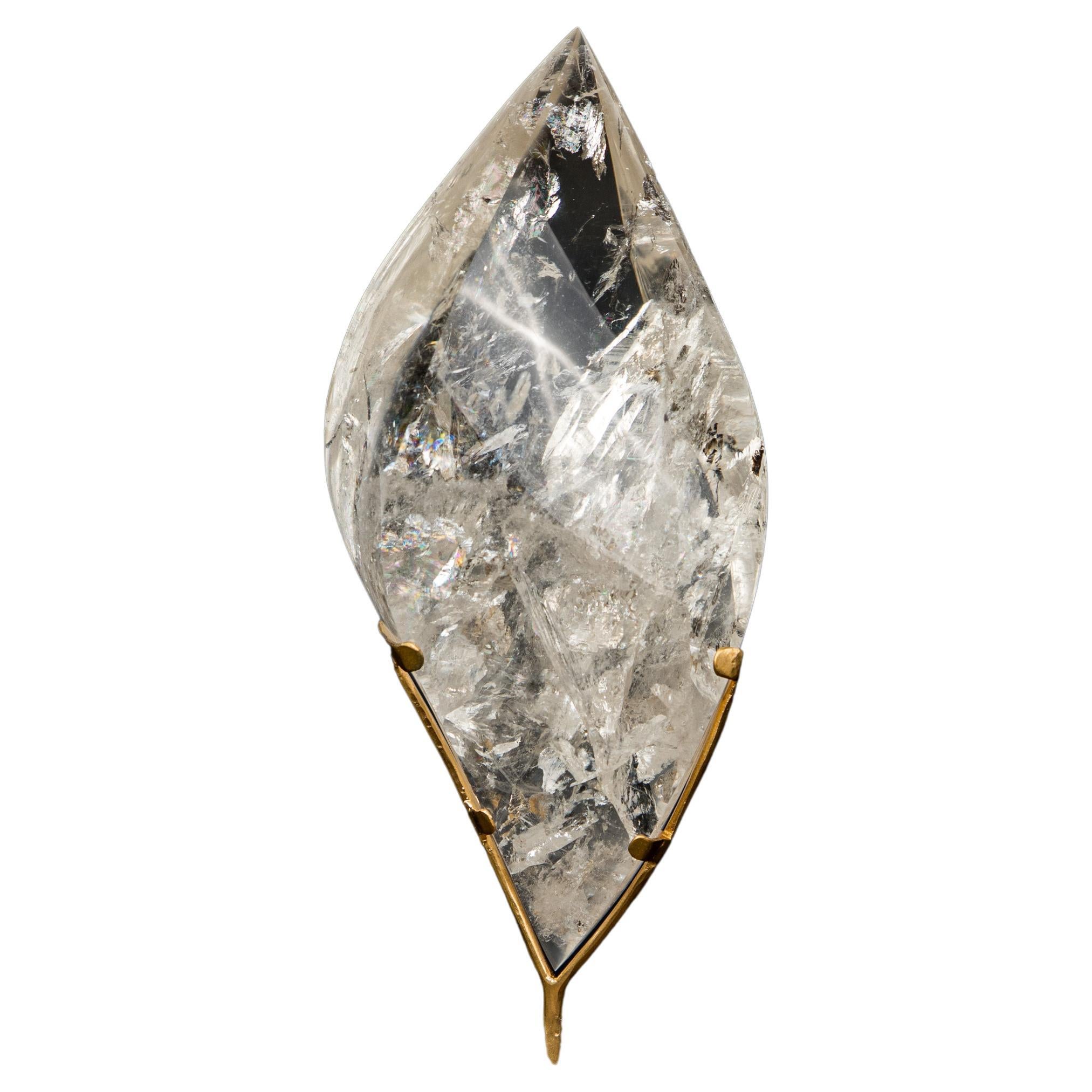 High-Grade Water-Clear Quartz Flame Sculpture in vendita