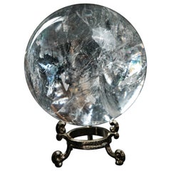 High-Grade Water-Clear Quartz Sphere with Natural Rainbows