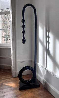 High Grap Floor Lamp in Black Lacquered Wood by Kimy Gringoire