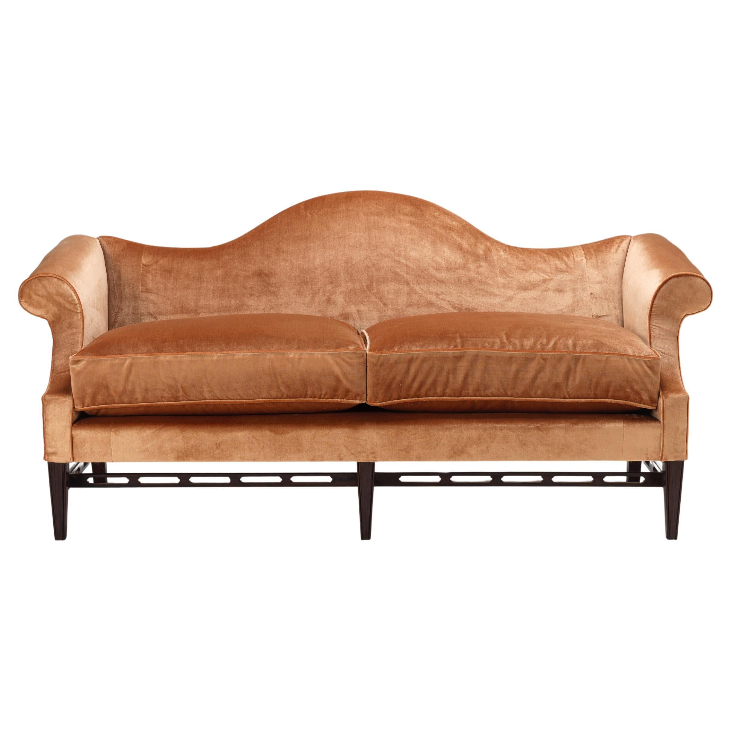 High Hall Camel Back Sofa For Sale
