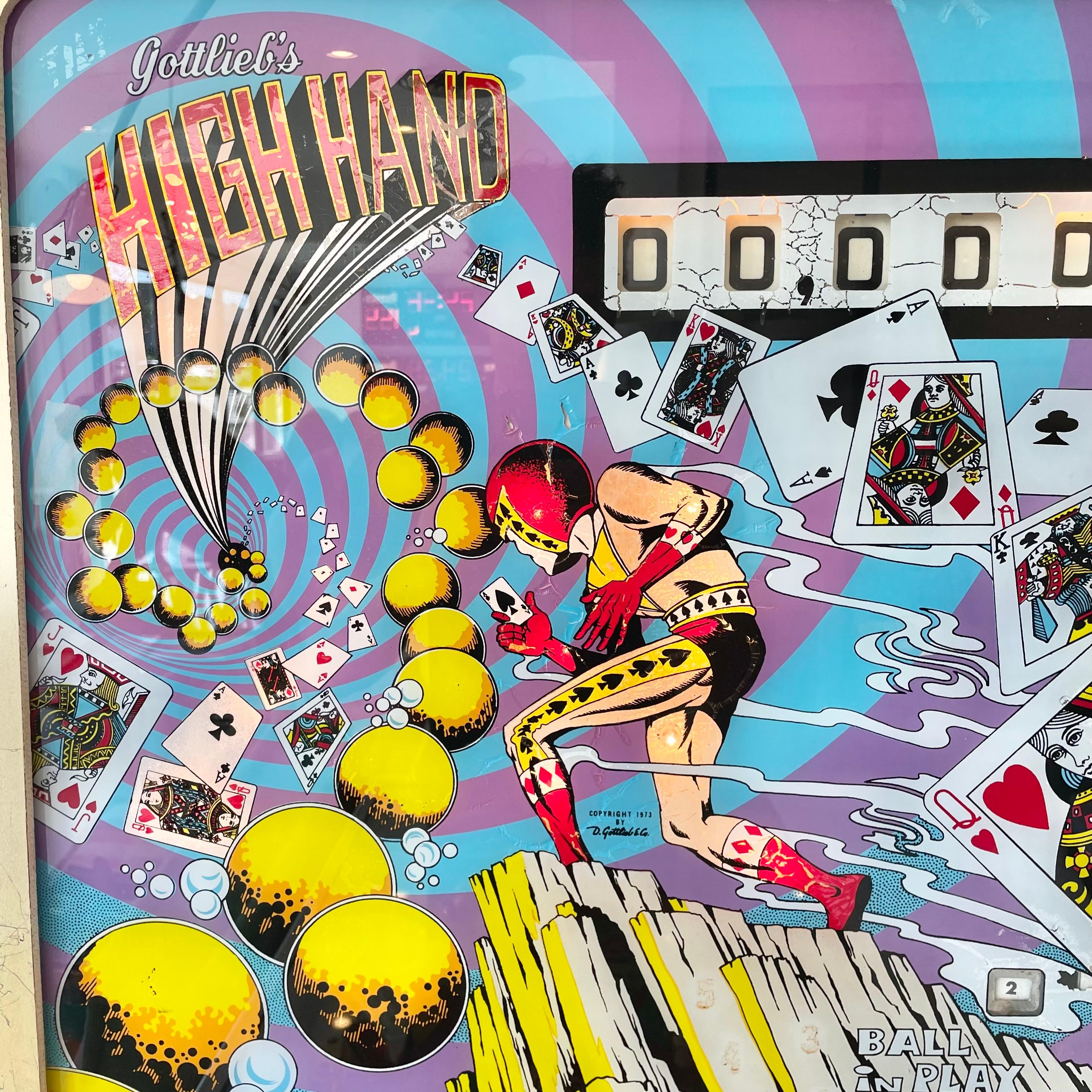 High Hand Pinball Arcade Game, 1973, USA In Good Condition In Los Angeles, CA
