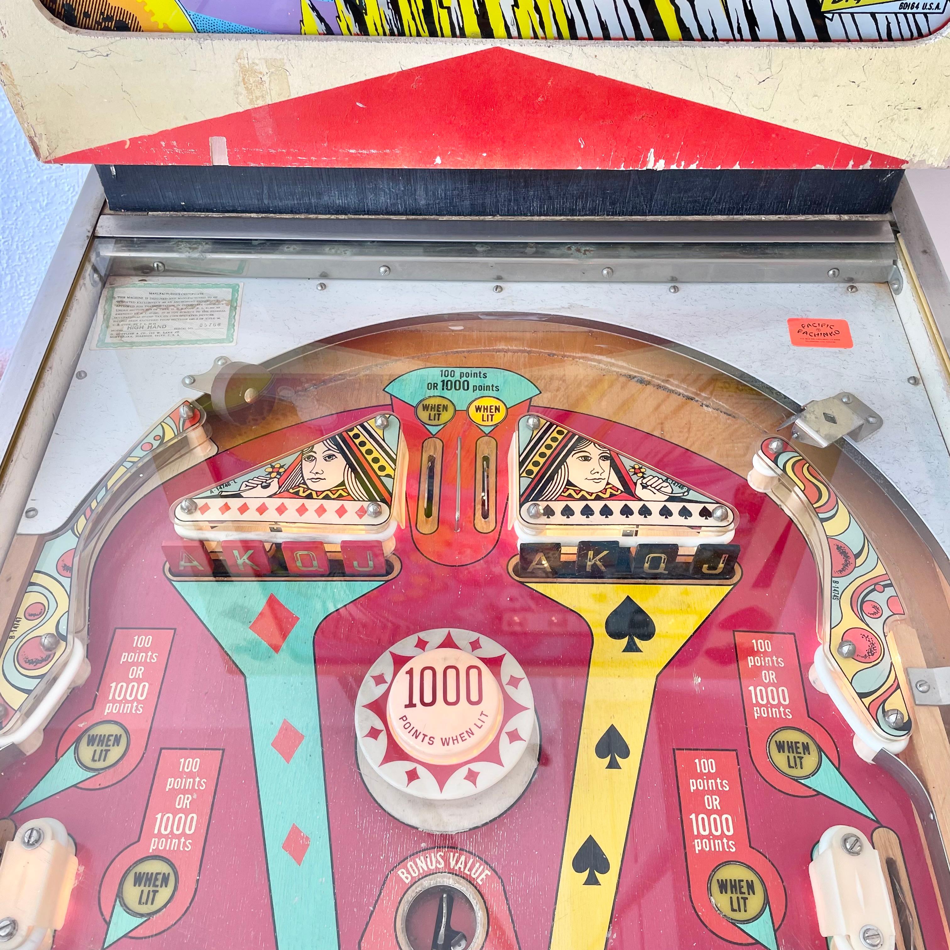 Late 20th Century High Hand Pinball Arcade Game, 1973, USA