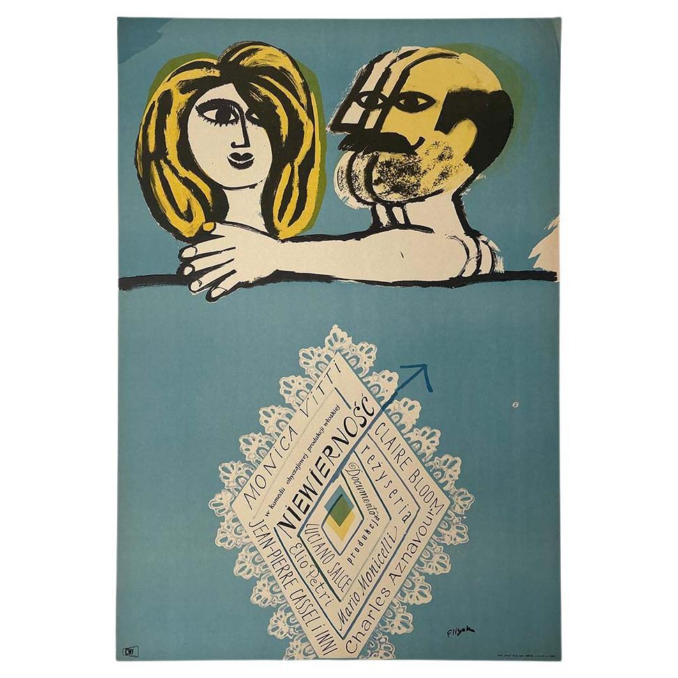 High Infidelity, Vintage Polish Movie Poster by Jerzy Flisak, 1966 For Sale