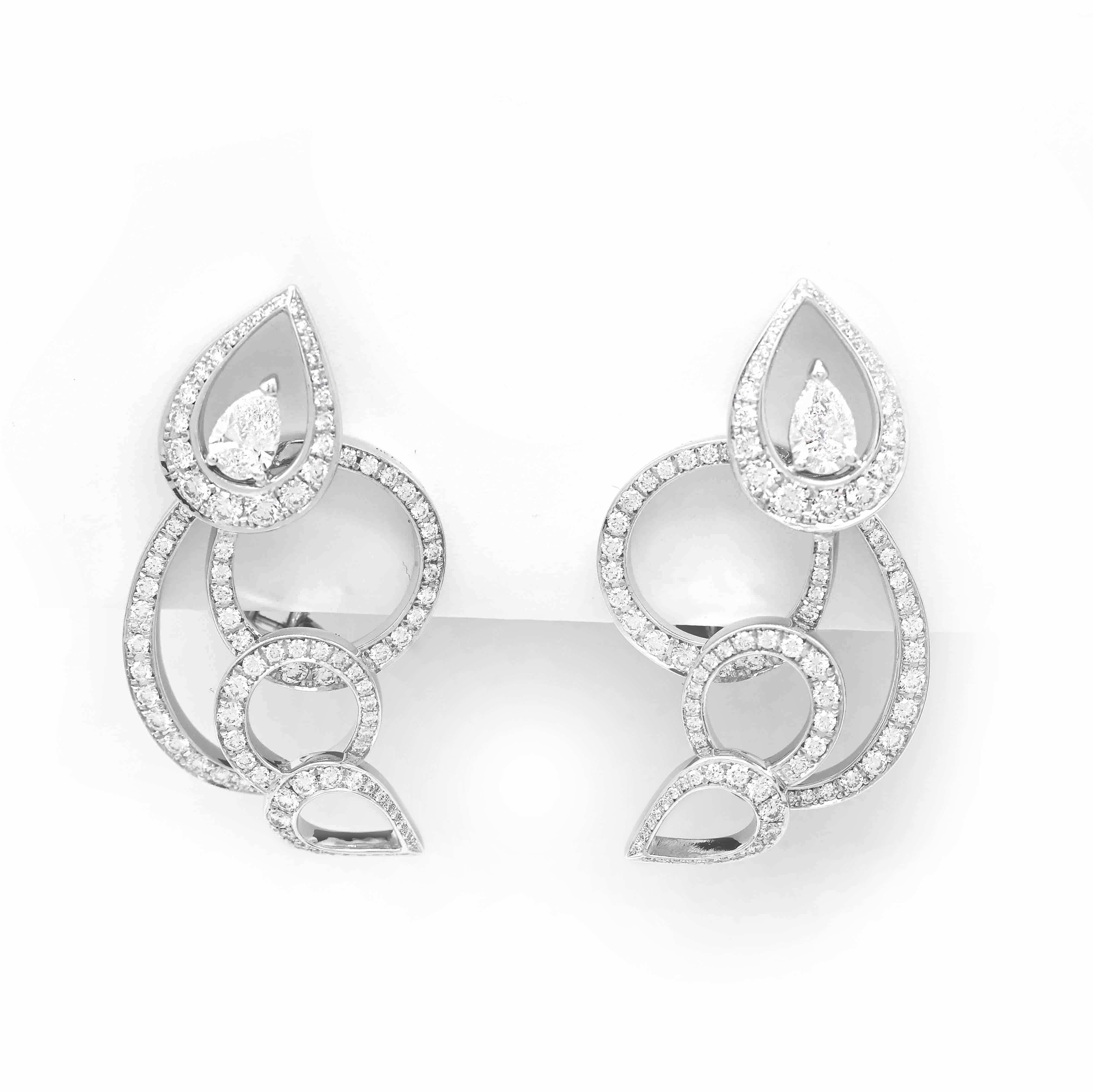 Pear Cut High jewelry earrings, Vincent Michel For Sale