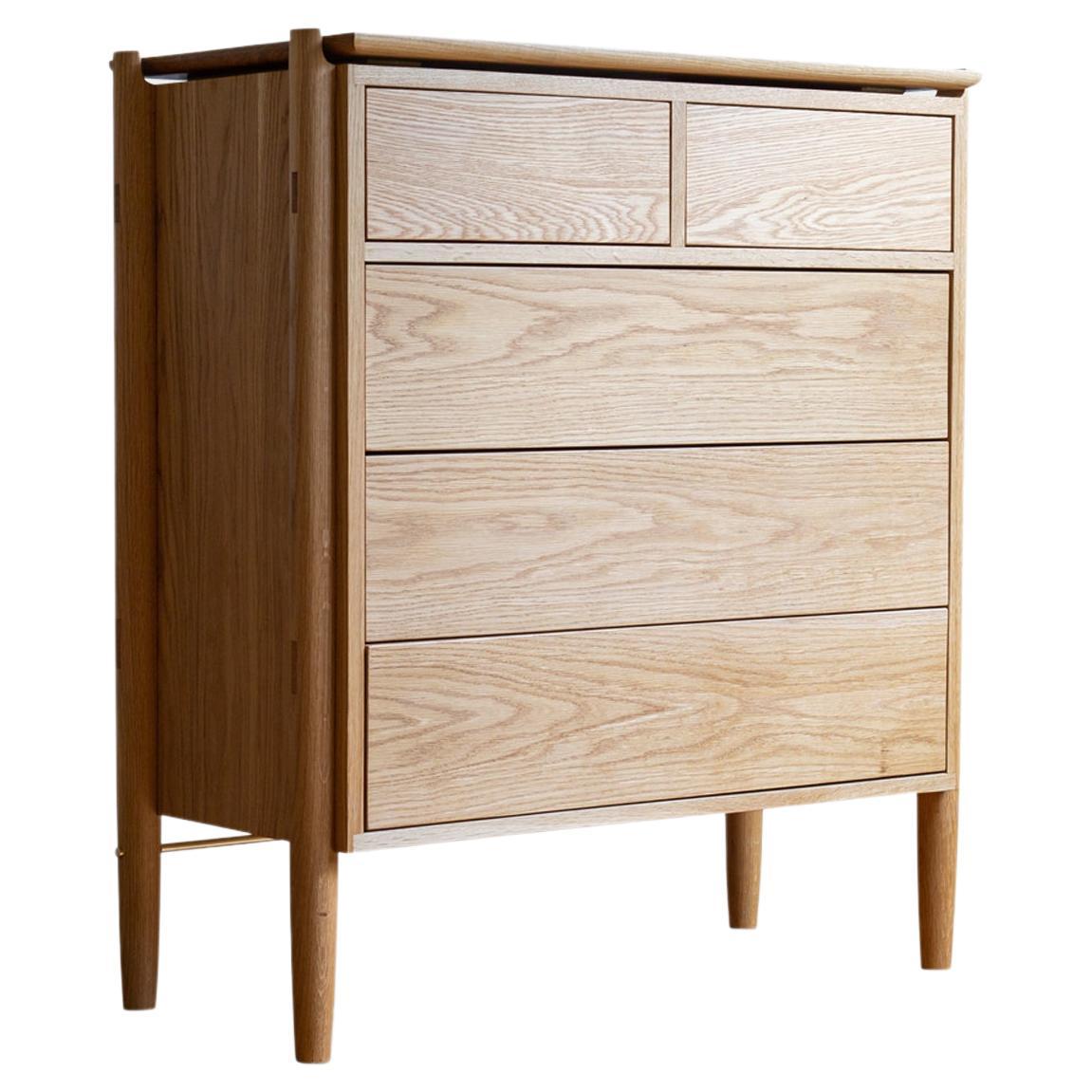 High KABOT Sideboard in Oak with 5 Drawers For Sale