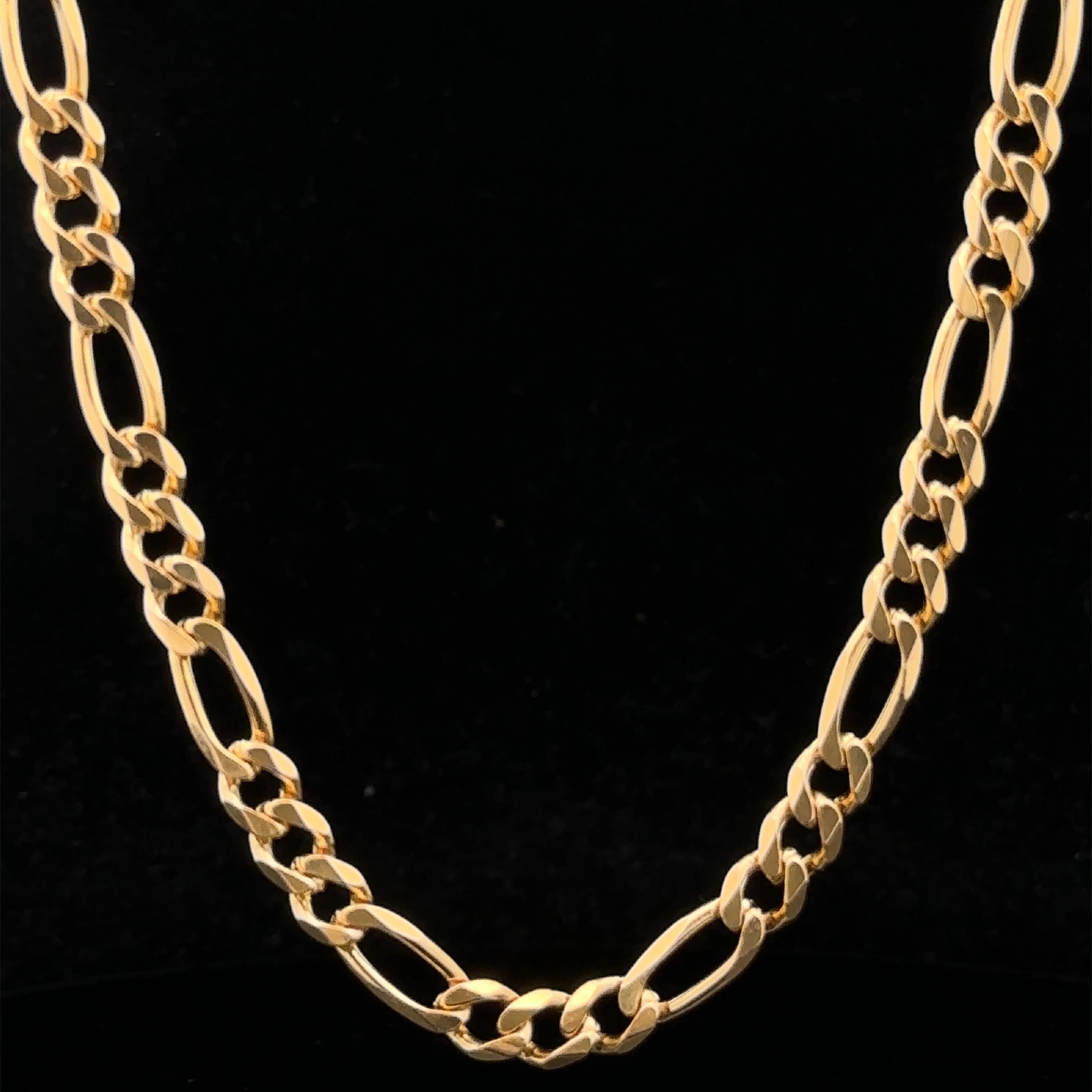 MATERIAL : Or jaune massif .800 19.2k 
Poids : 33,38 grammes
Longueur de la chaîne : 22