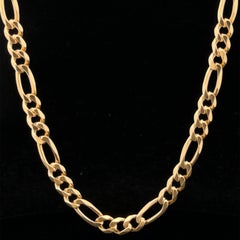 High Karat .800 19.2K Yellow Gold 22" Figaro Link Chain Necklace