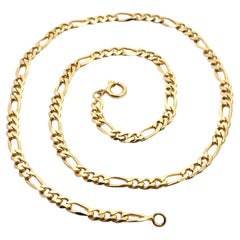 High Karat .800 19.2K Yellow Gold 22" Figaro Link Chain Necklace