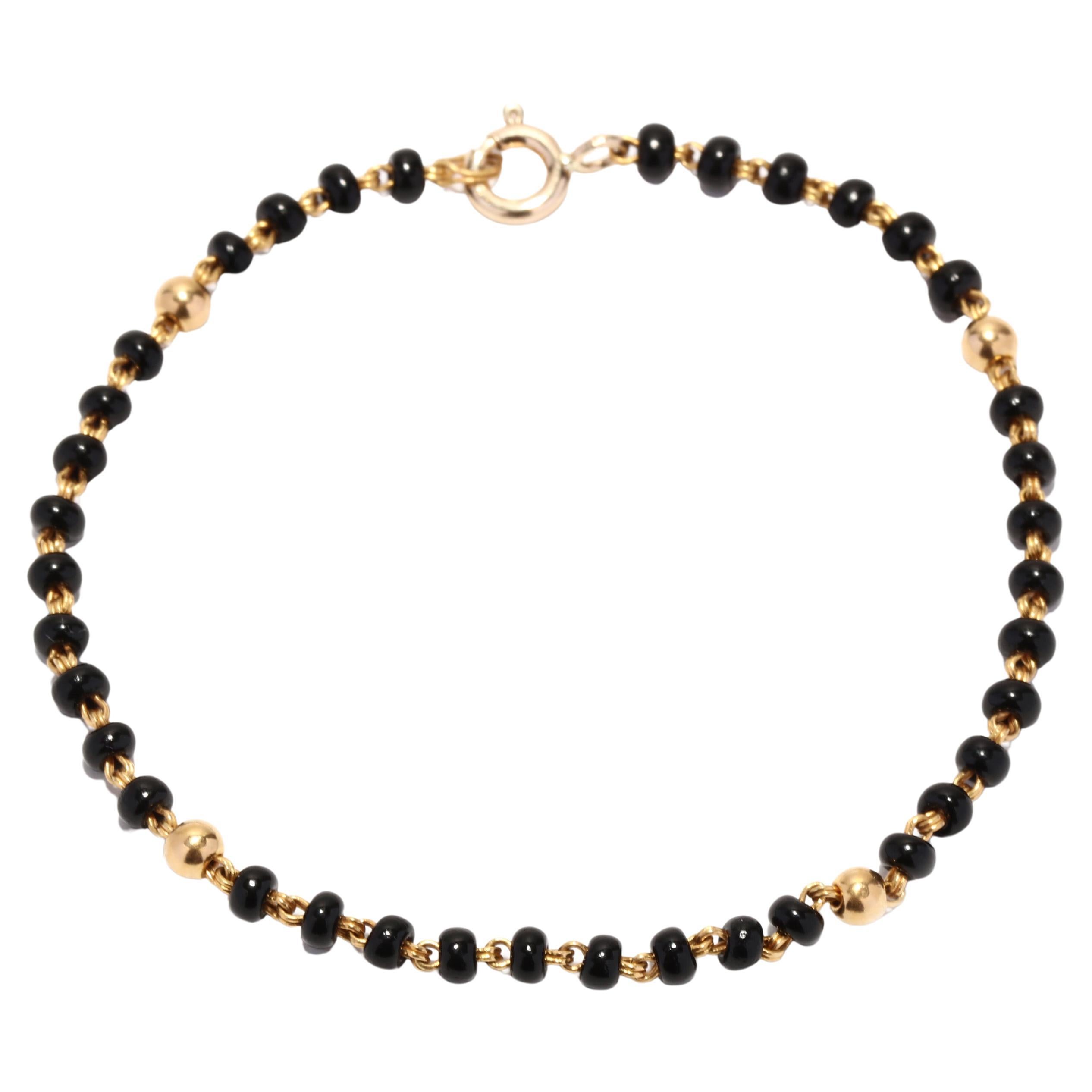 Black Onyx Beaded Bangle Bracelet at 1stDibs black onyx bead bracelet