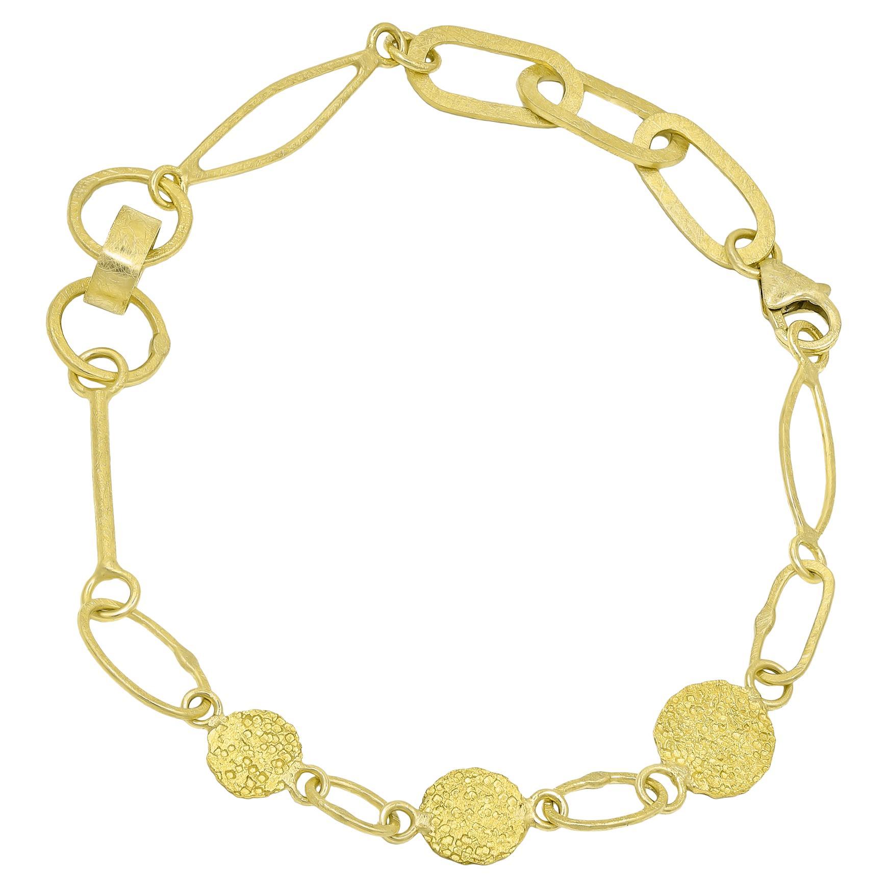 High Karat Gold Mixed Chain Link Elements Bracelet, Petra Class 2022