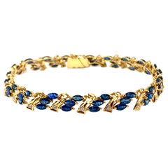 High Karat Gold Sapphire Diamond Bracelet
