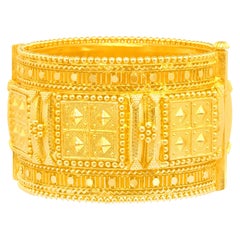 High-Karat Wide Gold Bangle