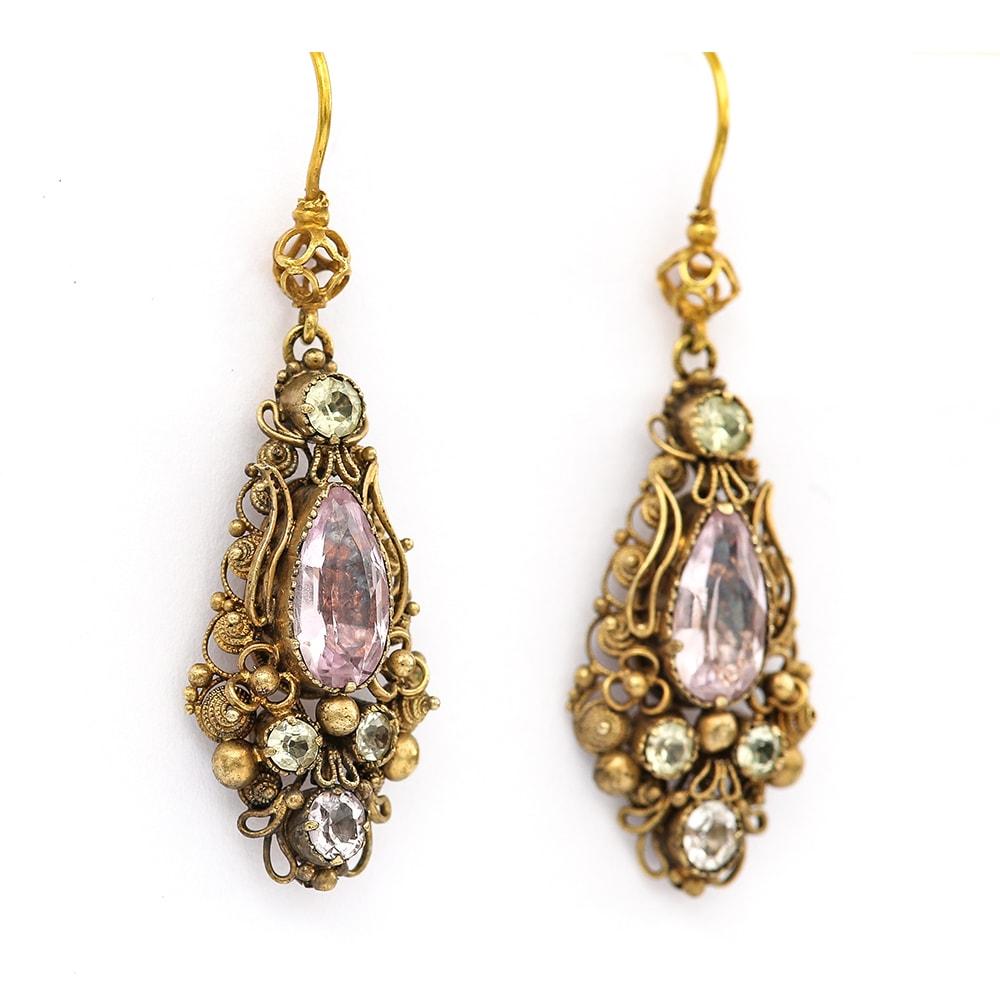 pink topaz earrings white gold