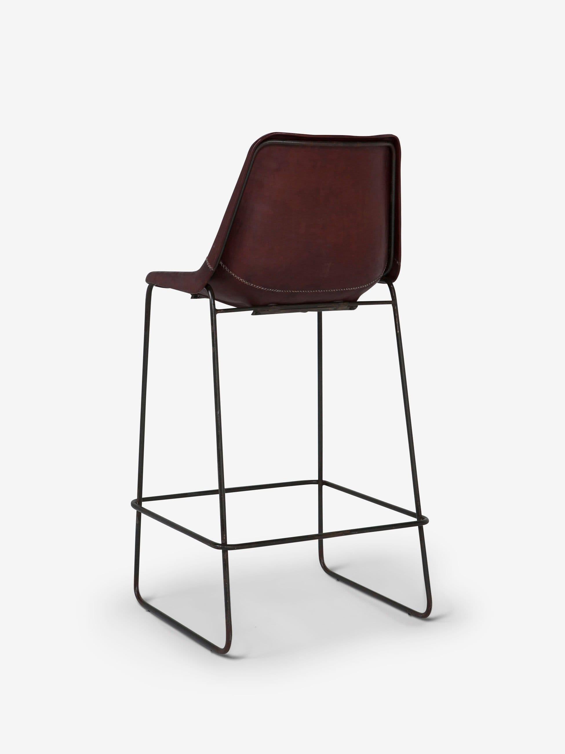 High Leather Giron Bar Stool by Sol Y Luna For Sale 3