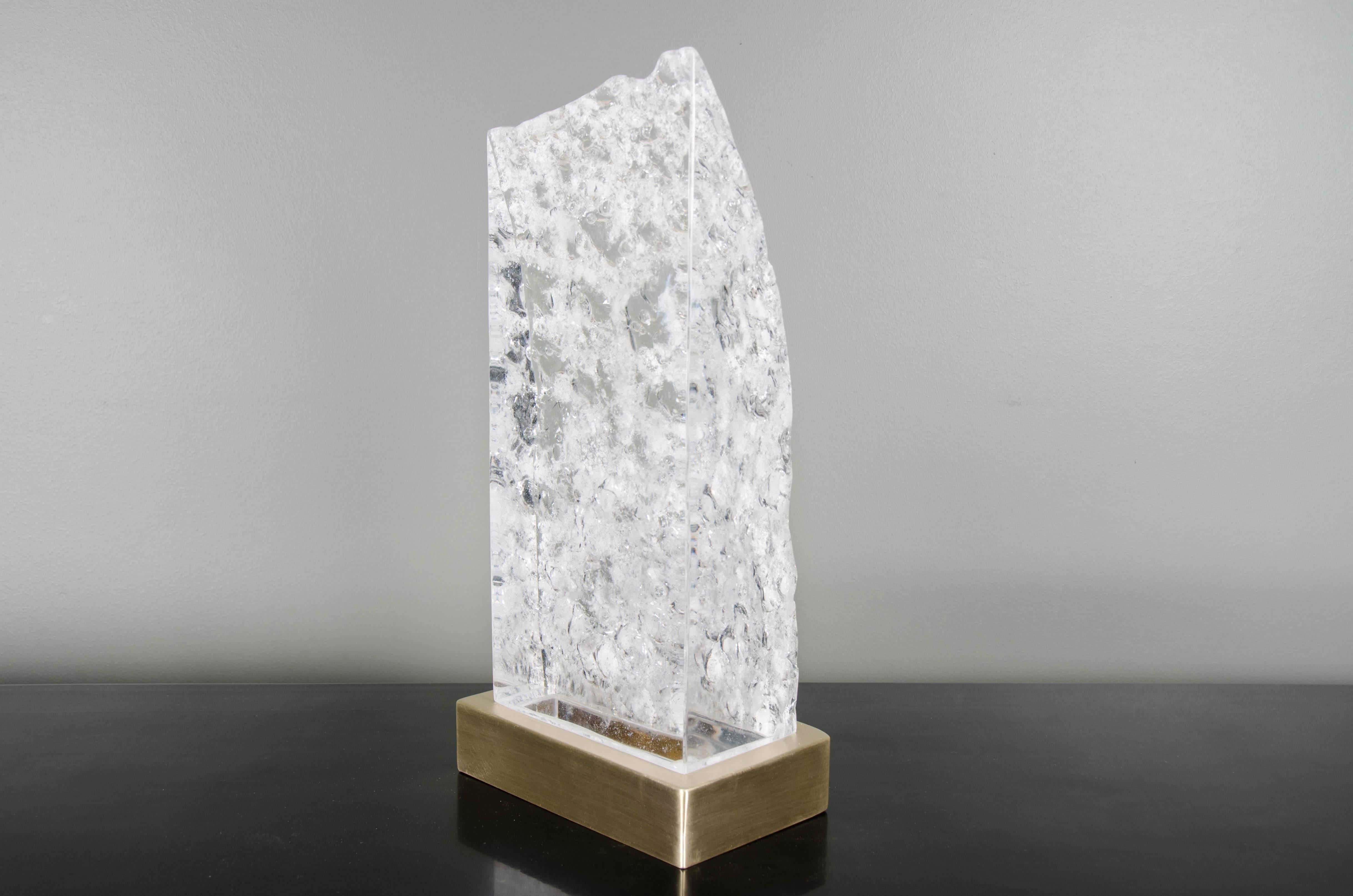 High Meru Light, Crystal and Brass by Robert Kuo, Limited Edition In New Condition In Los Angeles, CA