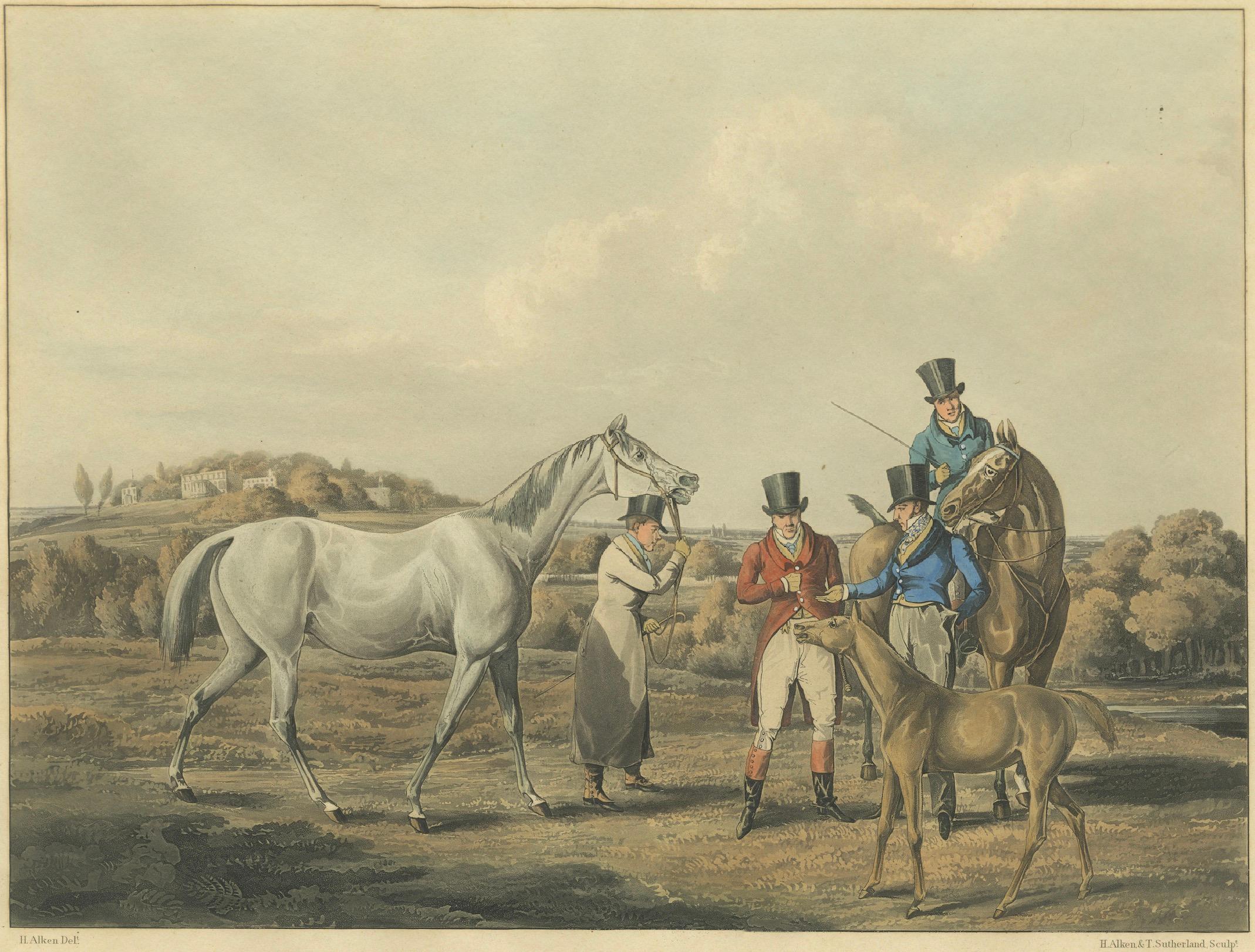 High Mettled Racer – The Foal, 19th c. Antique Horse Print after Henry Alken For Sale 1