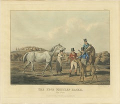 High Mettled Racer – The Foal, 19th c. Antique Horse Print after Henry Alken