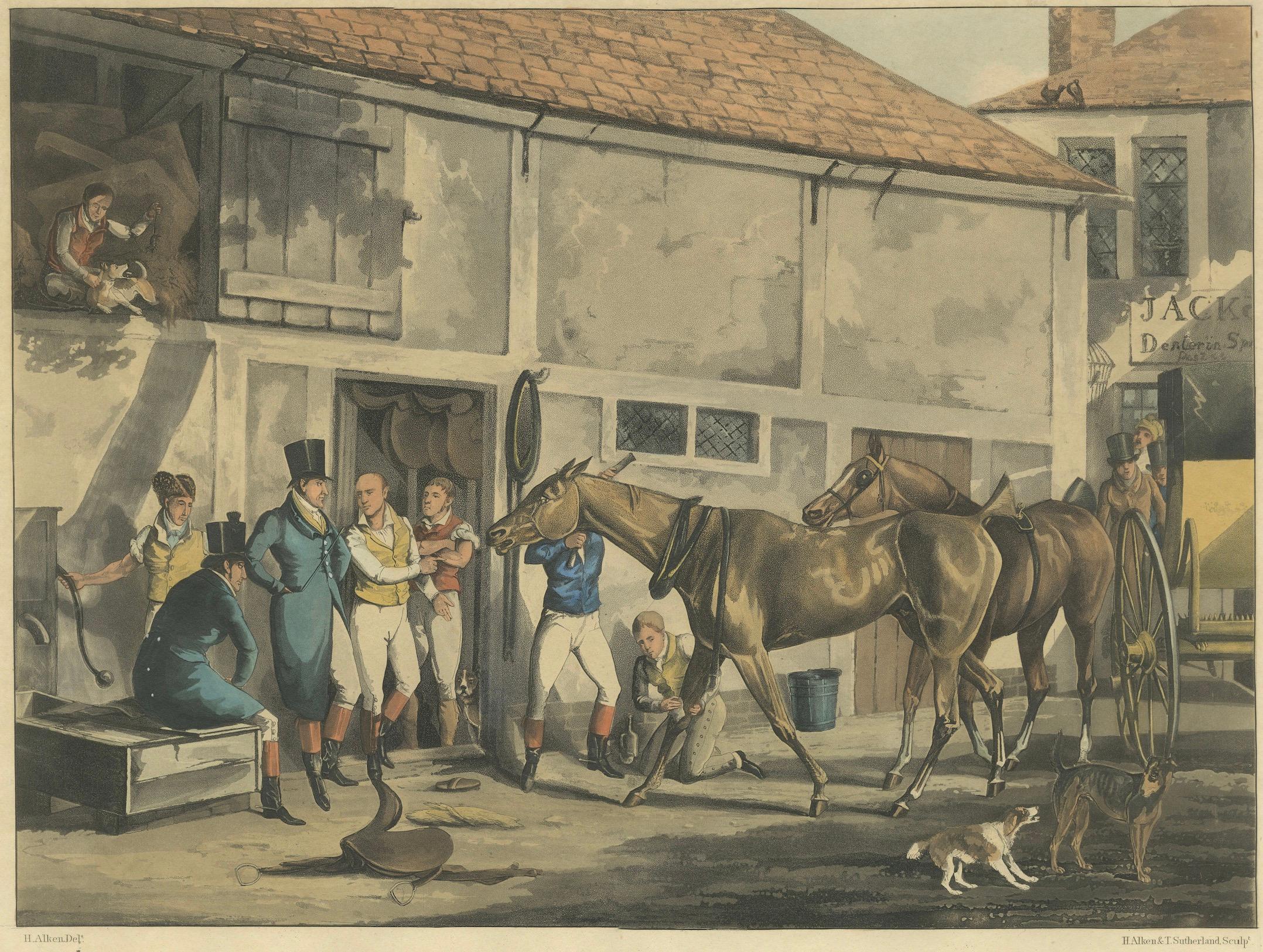 High Mettled Racer – The Post Horse, Antique Equestrian Print after Alken, c1890