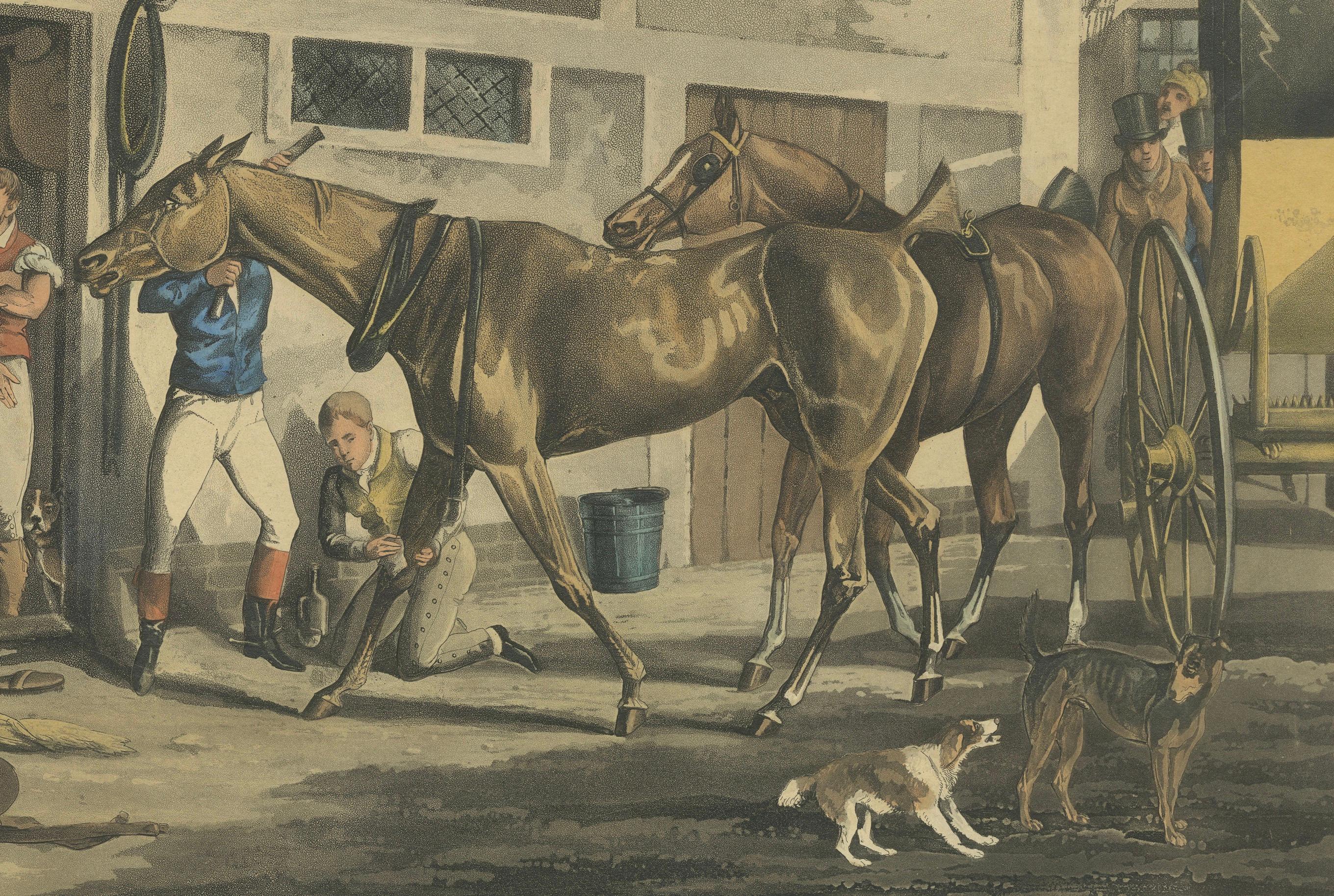High Mettled Racer – The Post Horse, Antique Equestrian Print after Alken, c1890