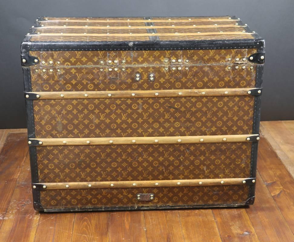 Metal High Monogram Louis Vuitton Trunk, 1910s