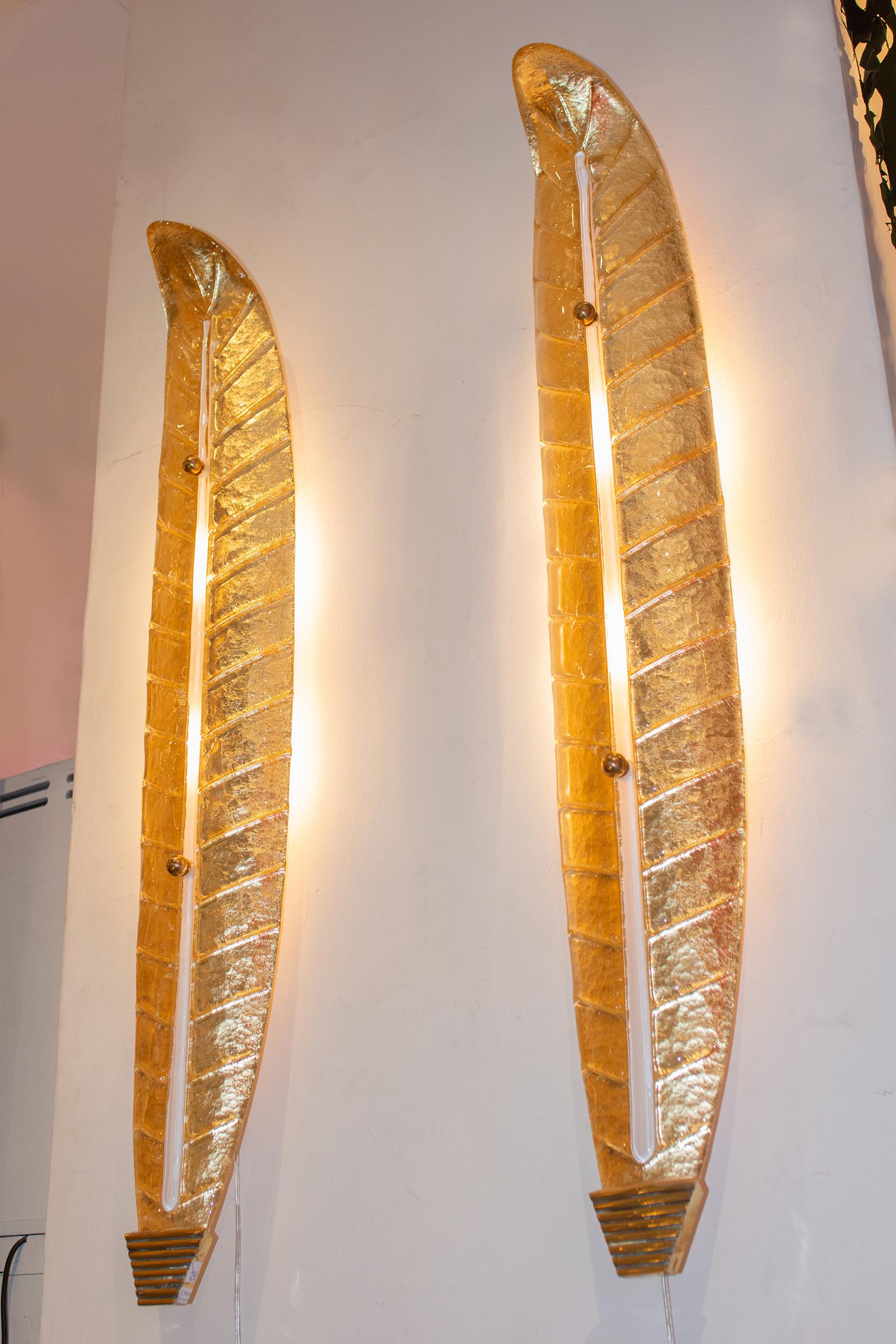Italian High Murano Glass Wall Lamp For Sale