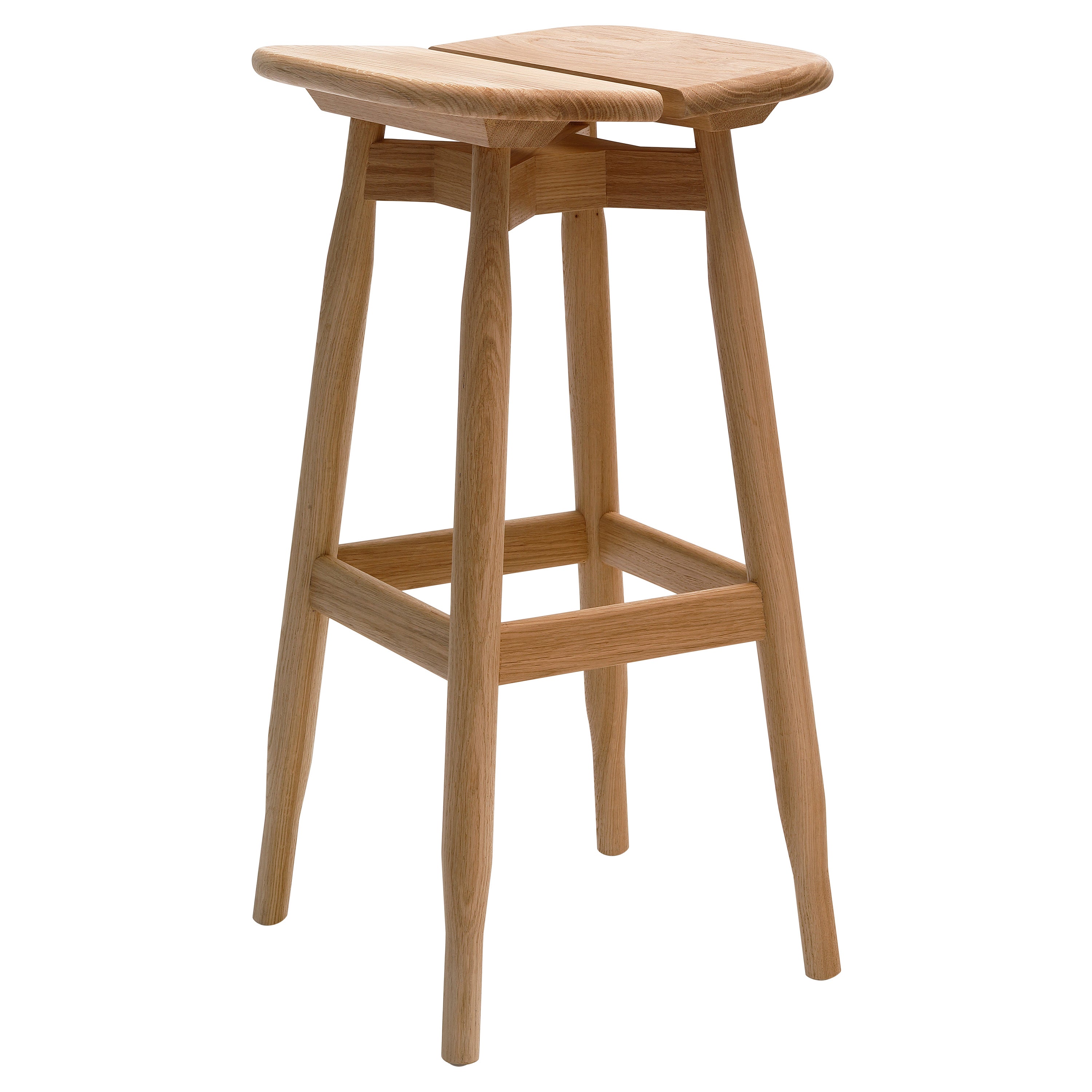 High Natural Oak DOM Stool by Marcos Zanuso Jr For Sale