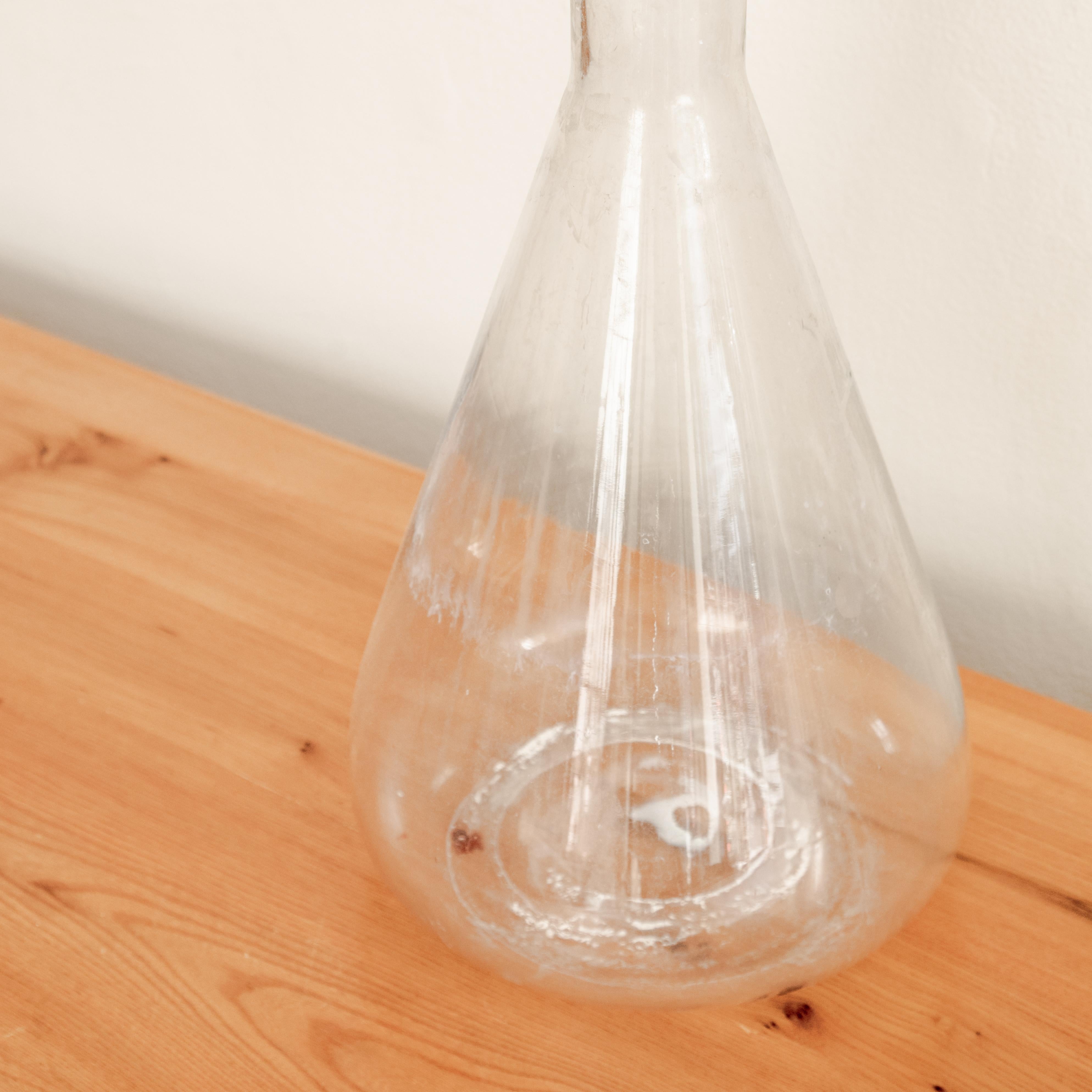 French High Neck Vintage Lab Glass Vessel For Sale