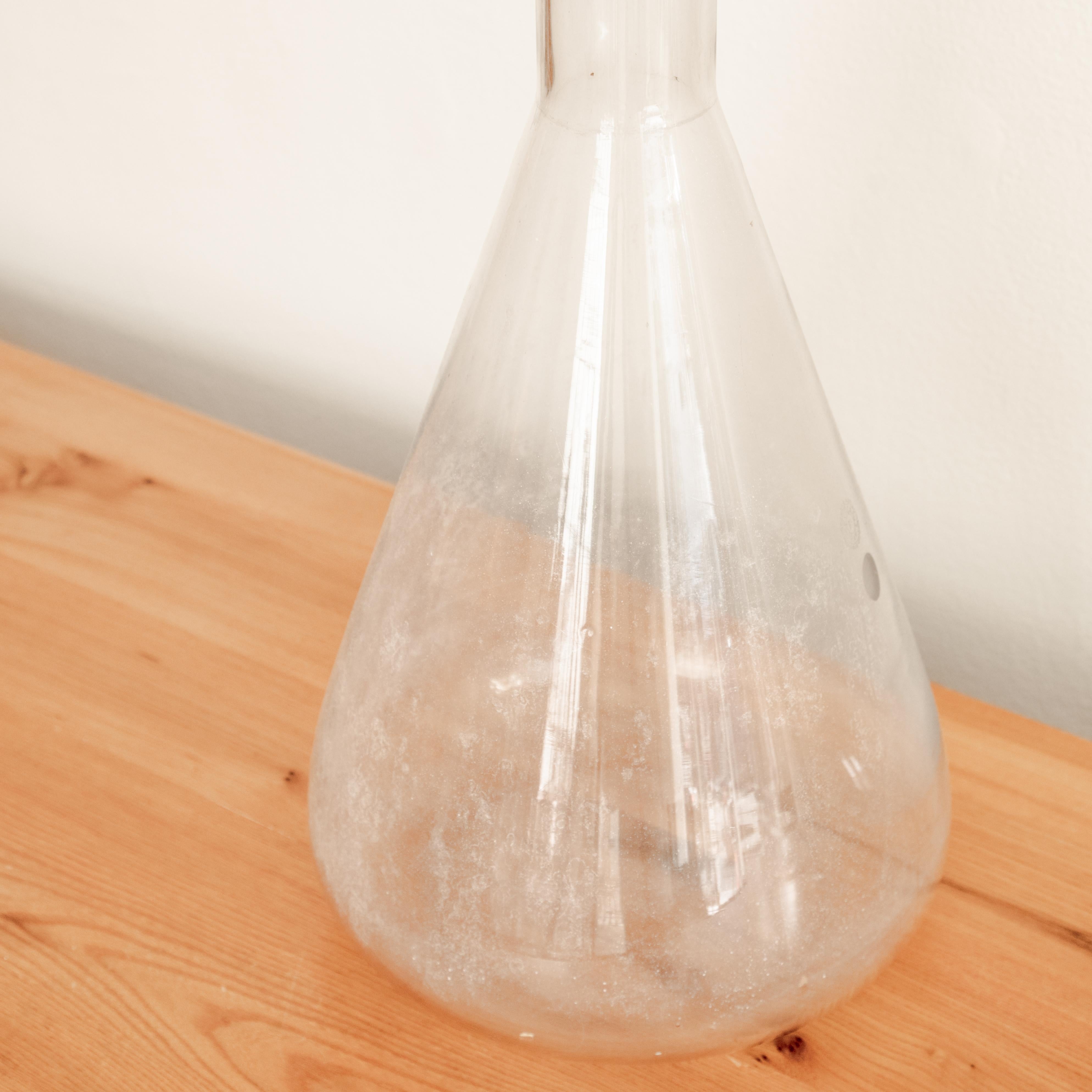 High Neck Vintage Lab Glass Vessel In Good Condition For Sale In West Hollywood, CA