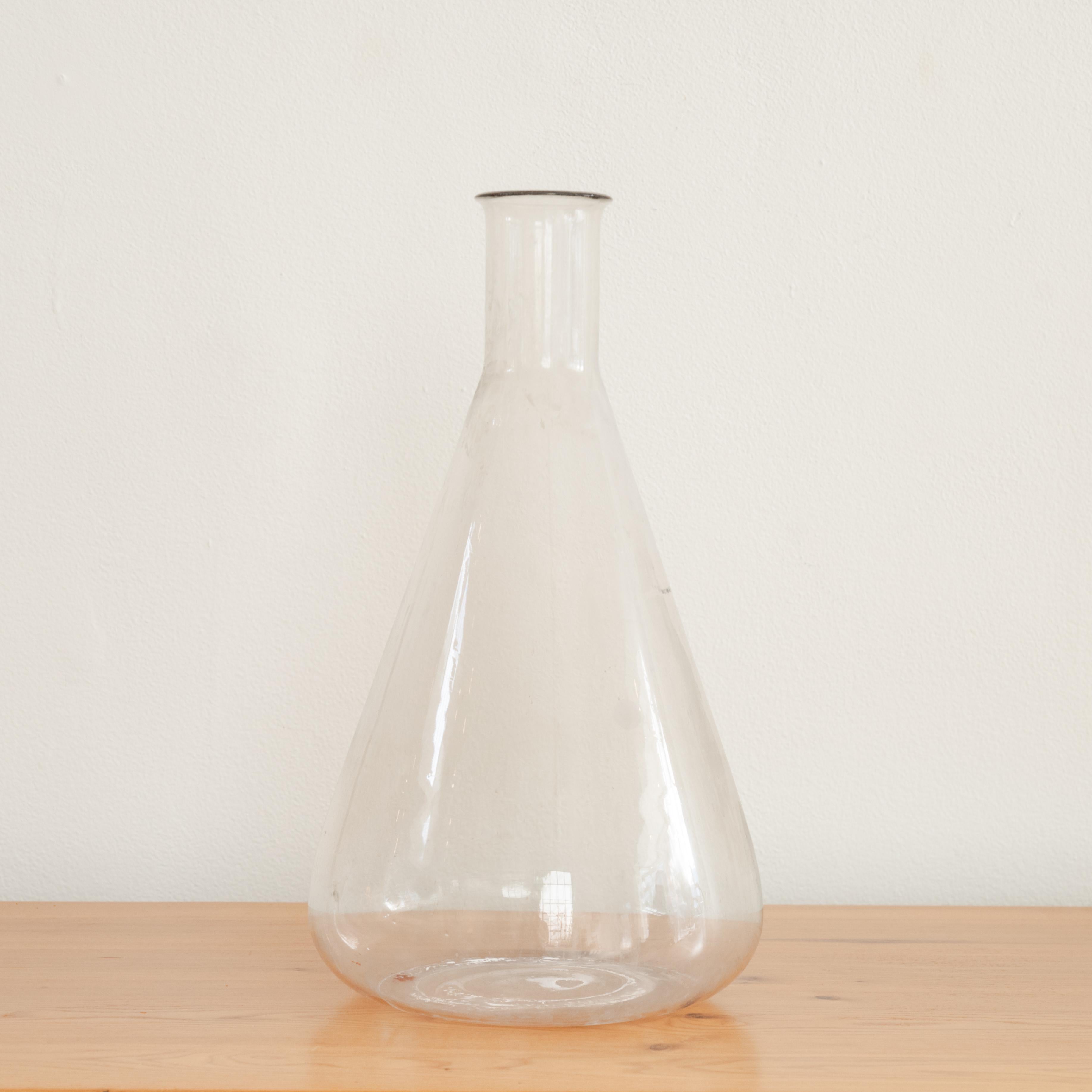 Mid-20th Century High Neck Vintage Lab Glass Vessel For Sale