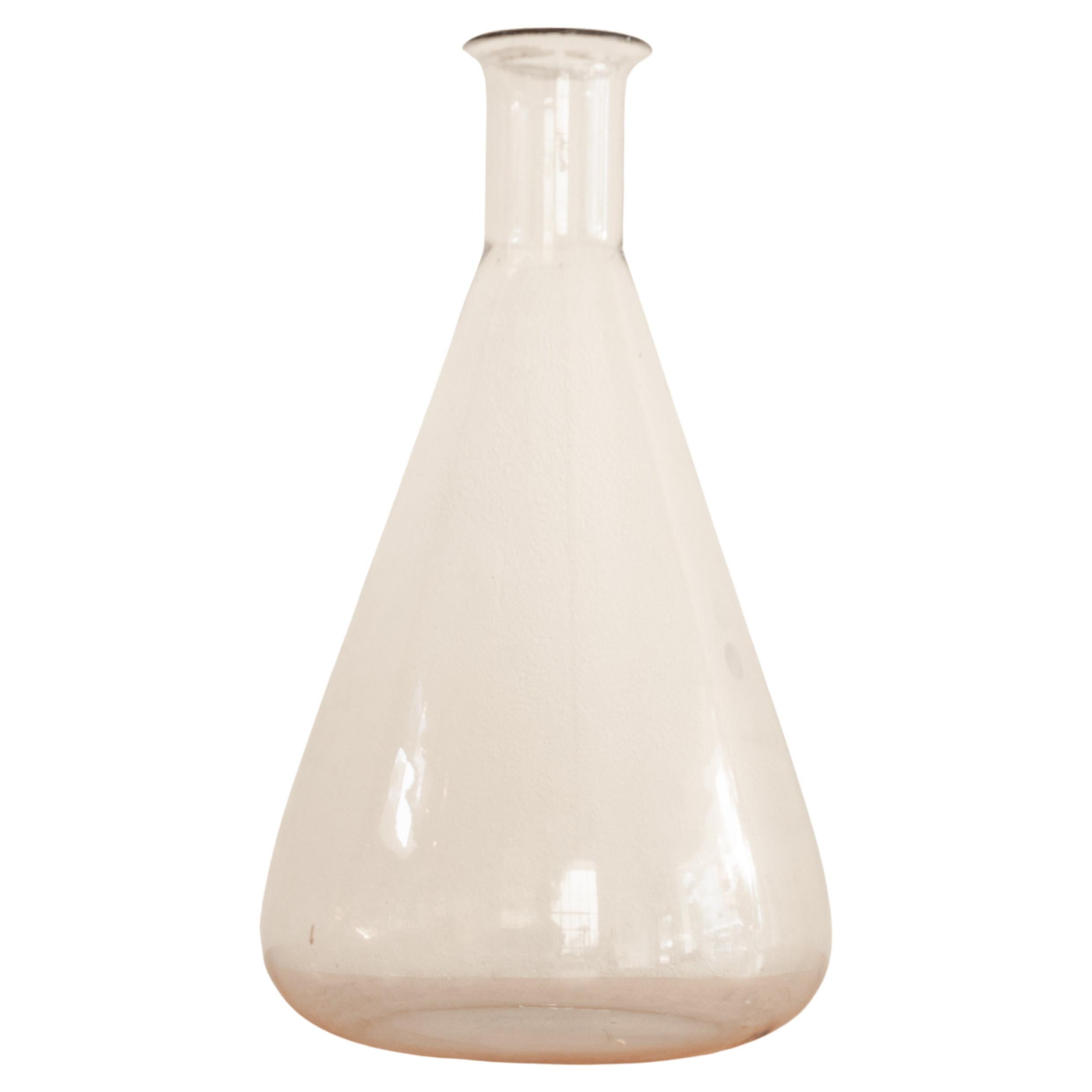 High Neck Vintage Lab Glass Vessel For Sale