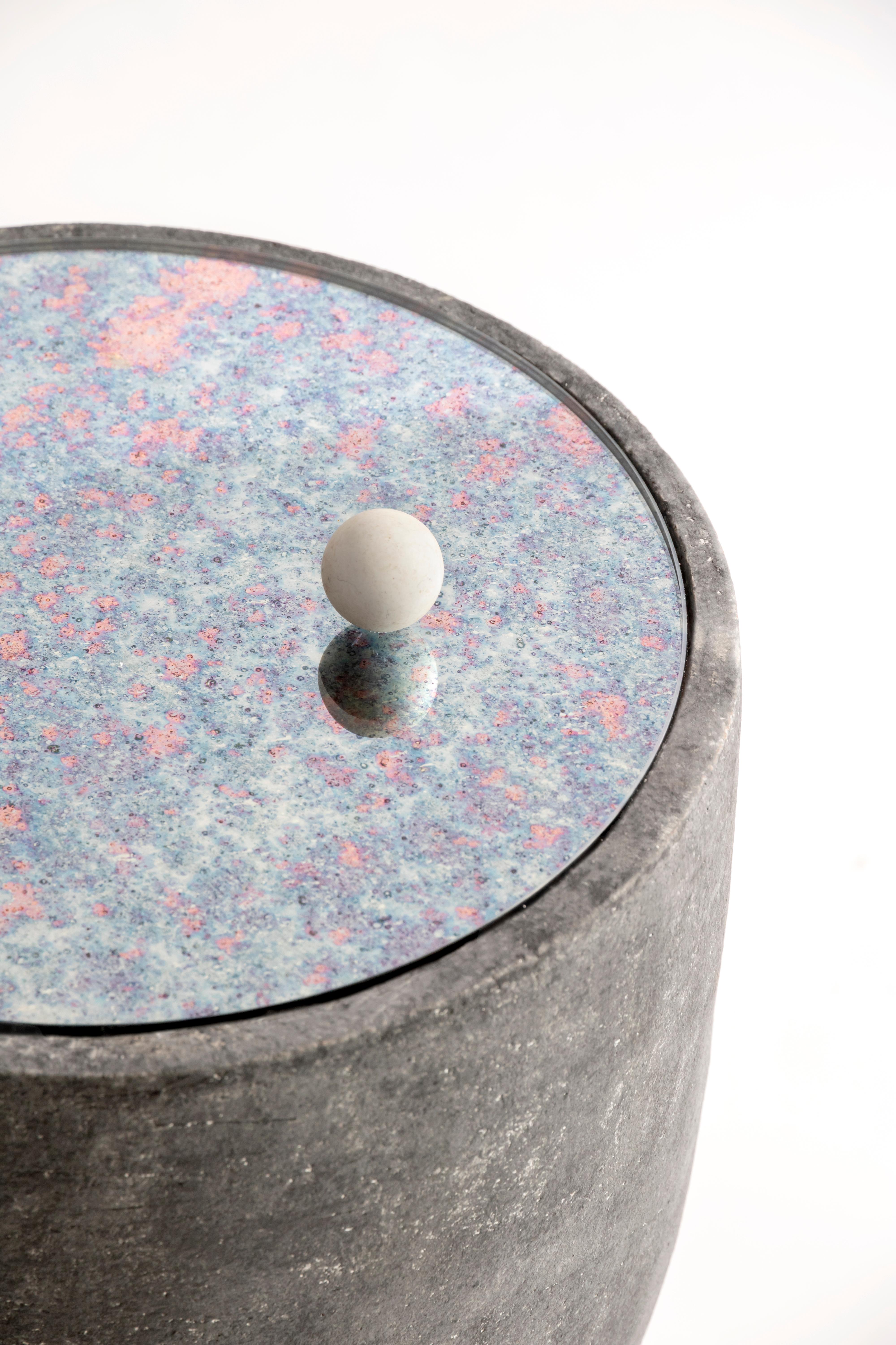 Post-Modern High Neroterra 1 Side Table by ZPS Studio For Sale