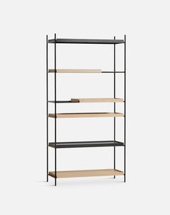 High Oak and Black Tray Shelf III by Hanne Willmann