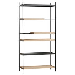 High Oak and Black Tray Shelf III by Hanne Willmann
