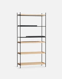 High Oak and Black Tray Shelf VII by Hanne Willmann