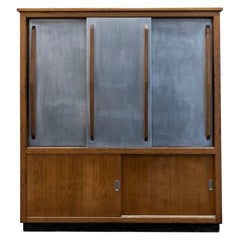 High oak and steel buffet
