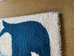 High Pile "Kids Collection" Whale Rya Rug by Ib Antoni for Ege Taepper, 1970s