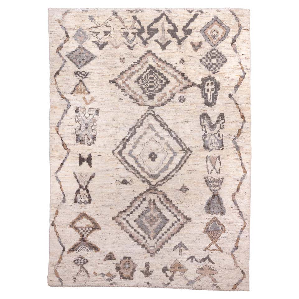 Morrocan Rug Design New Contemporary Moroccan Textured High-Low Rug For Sale at 1stDibs