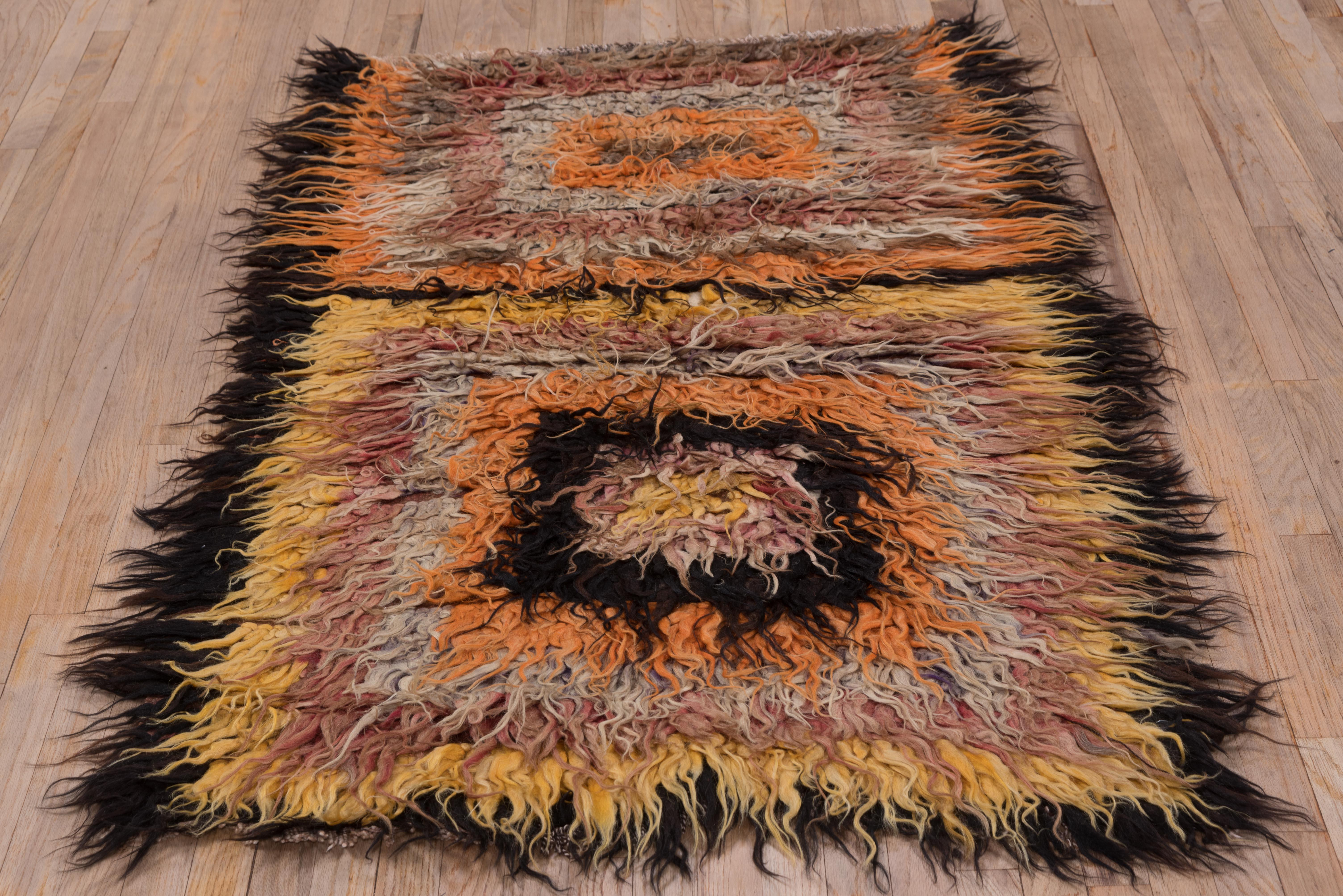 High Pile Shag Tulu in Square Bordered Pattern For Sale 3
