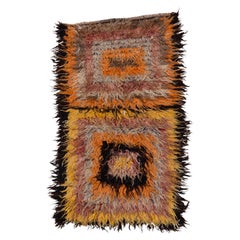 Tulu Shag à poils hauts avec motif à bordures carrées