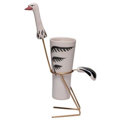 High-Pitched Autruche-Tasse aus Fayence, 1960er-Jahre