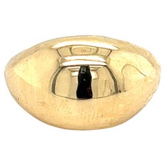 Vintage High Polish 14K Yellow Gold Dome Ring