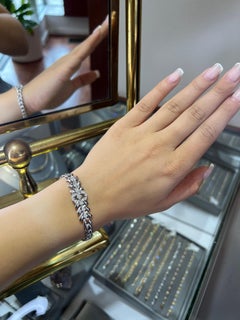 High Polish Antique Style Solid Gold Diamond Bracelet