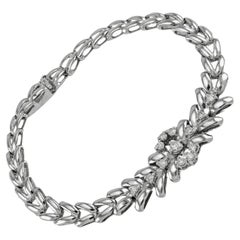 High Polish Antique Style Solid Gold Diamond Bracelet