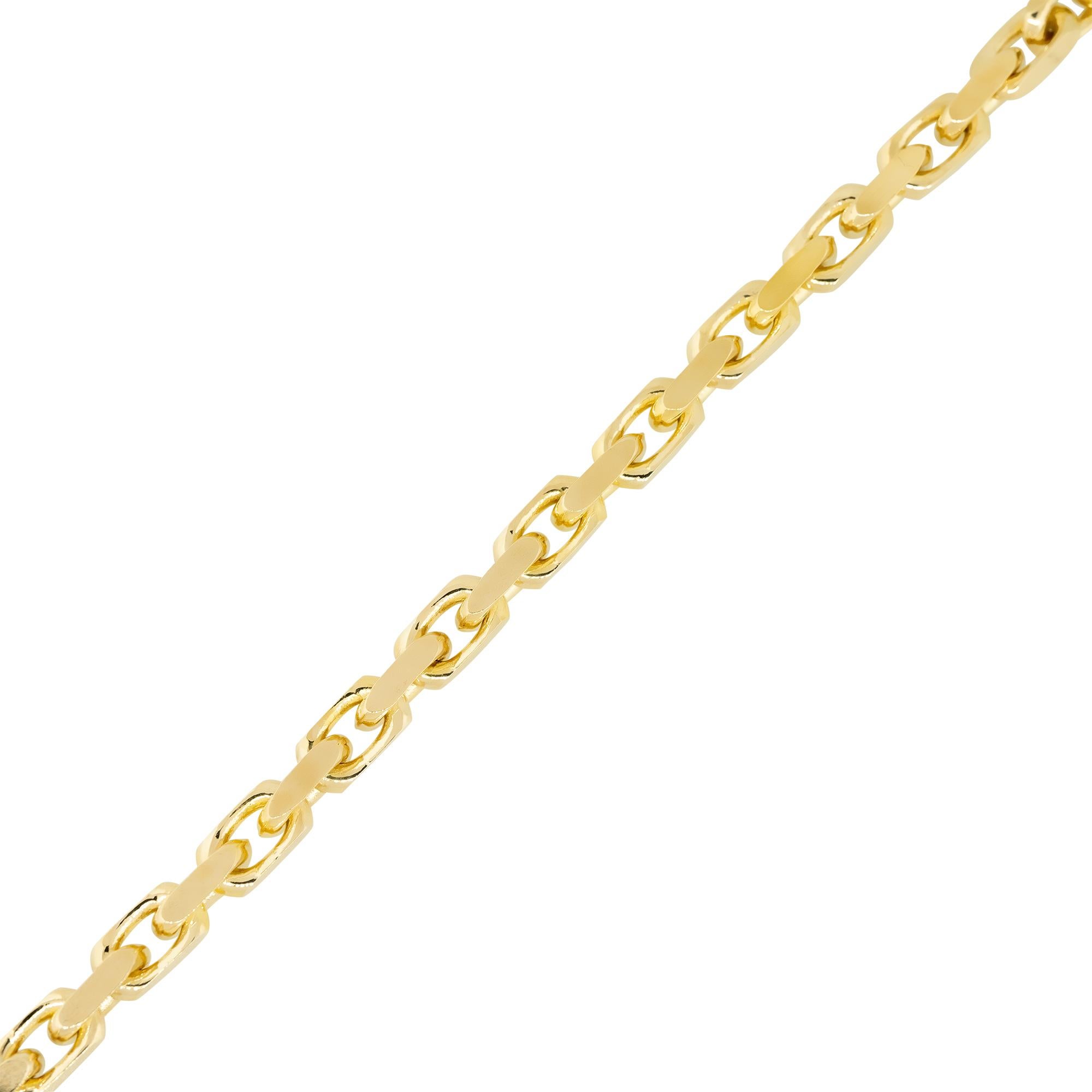 14k Yellow Gold 4.6mm High Polished Link Bracelet
Style: High Polished Solid Gold Bracelet
Material: 14k Yellow Gold
Measurements: Bracelet measures approximately 7.5″ in length, and 4.67mm in width
Fastening: Lobster Claw Clasp
Item Weight: 20.0g